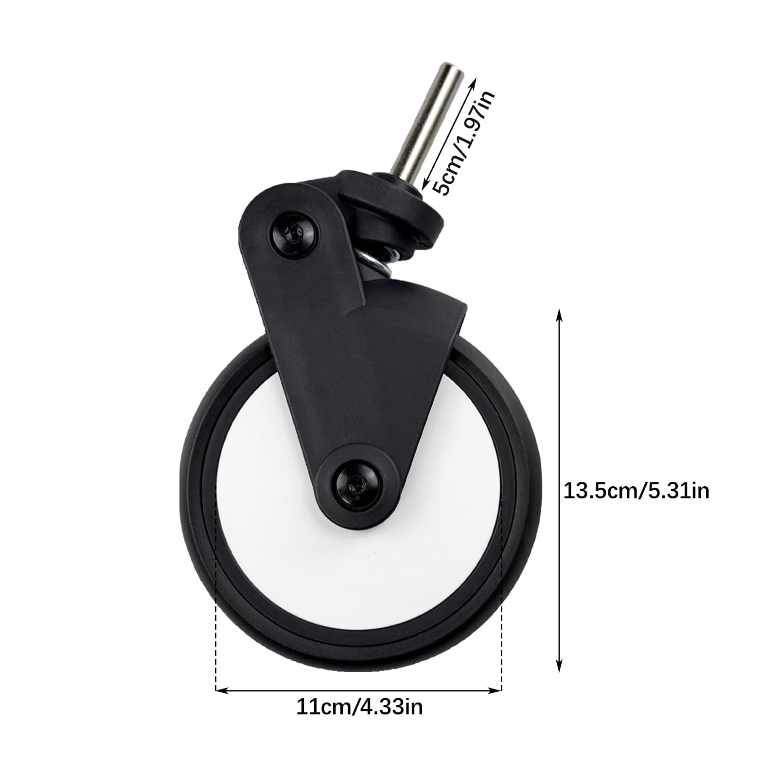 Flylin 1 Pair Baby Stroller Wheel, Rubber Kids Pushchairs Wheels Replacement with Tools for Yoya/Vovo Carriage (Front Wheel) - Image 2
