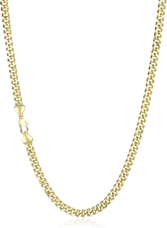 5mm Gold Cuban Link Chain Necklace for Men ＆ Women，14K Gold Chain Necklace for Women & Men Chains for Mens Cuban Chains Necklaces,Dainty Jewelry Gifts Size 18/20/22/24in
