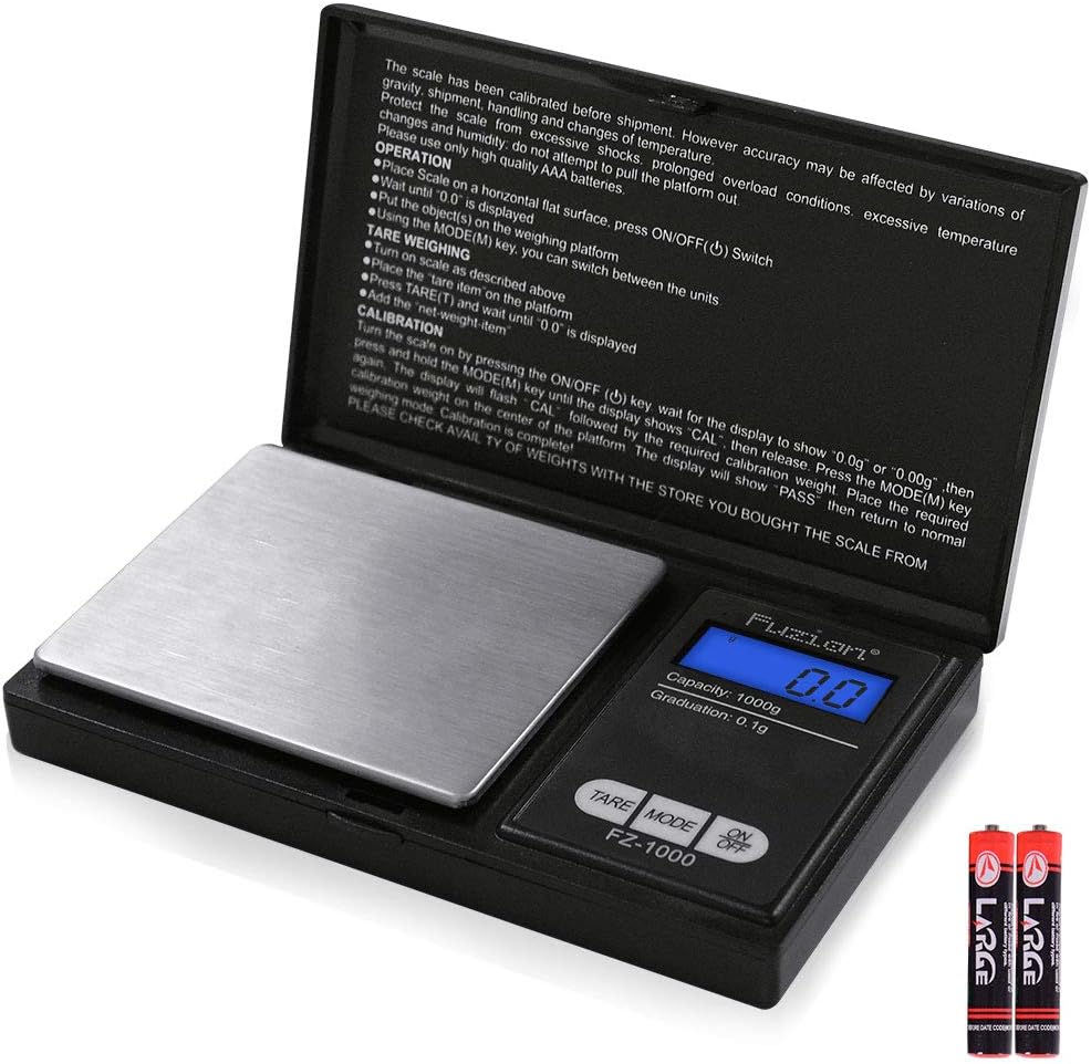 𝗙𝘂𝘇𝗶𝗼𝗻 Digital Pocket Scale 1000g/0.1g, Small Digital Scales Grams and
