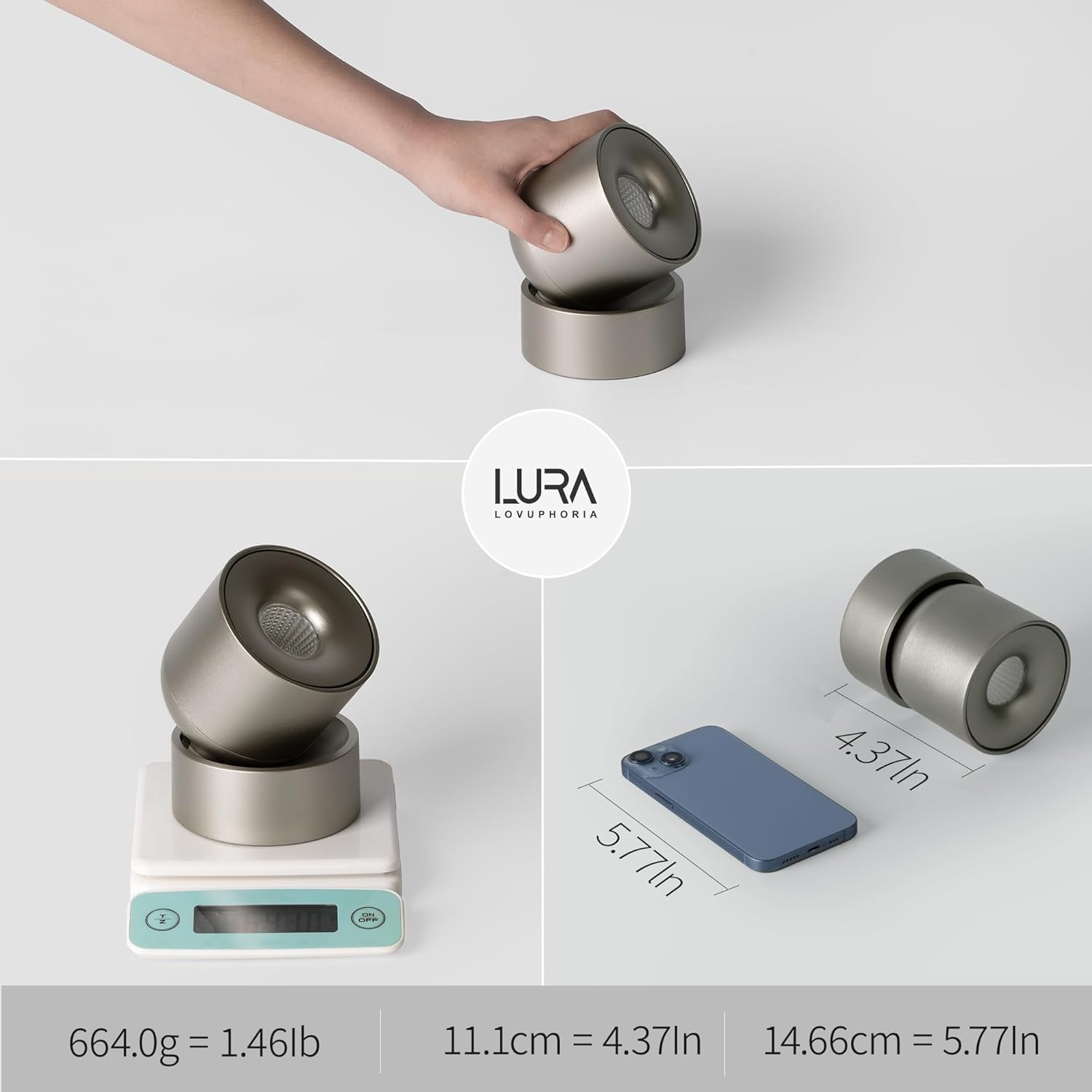 7W LED Ceiling Spotlight Indoor Spot Light with 350° Rotation Dimmable, Surface Mounted Lights with 3000K CRI 97, for Picture Panting Living Room Bedroom Accent Lighting, Brushed Nickel