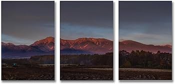 Amazon.co.jp: 3枚 長野県 朝焼けに染まる八ヶ岳 絵画 インテリア
