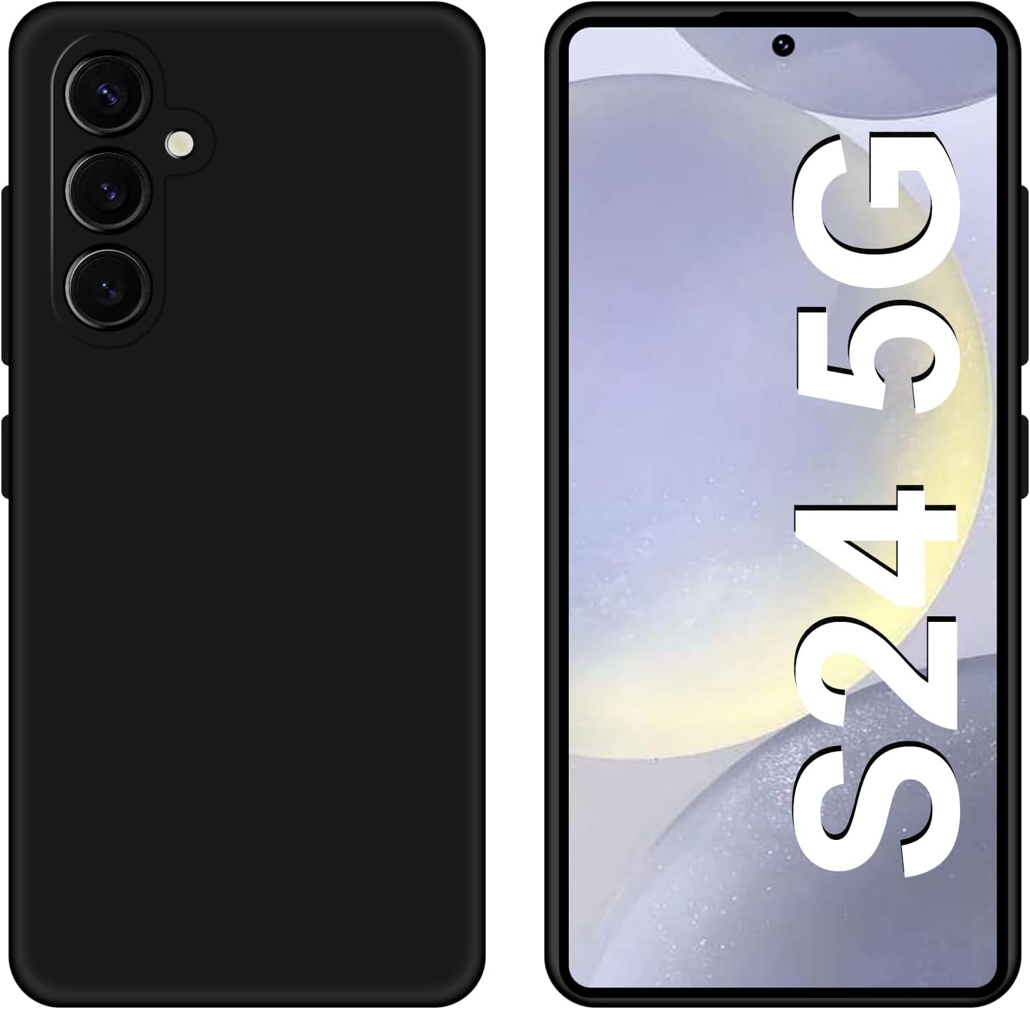 Rubber Case for Samsung Galaxy S24, Slim Soft Silicone Stylish Smooth Grip Drop Tested Shockproof Protection Cover for Samsung S24 5G Phone Case (Black, Samsung Galaxy S24)