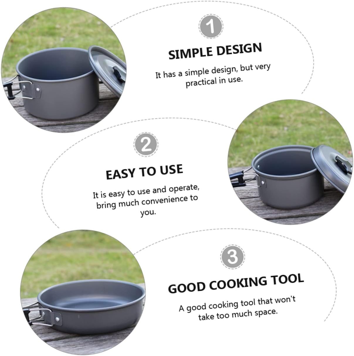 KESYOO 1set Portable Folding Cookware for Outdoor Cooking Lightweight Camping Cookware Kit Mesh Bag Includes Frying Pan and Pots for Camping Hiking and Picnic