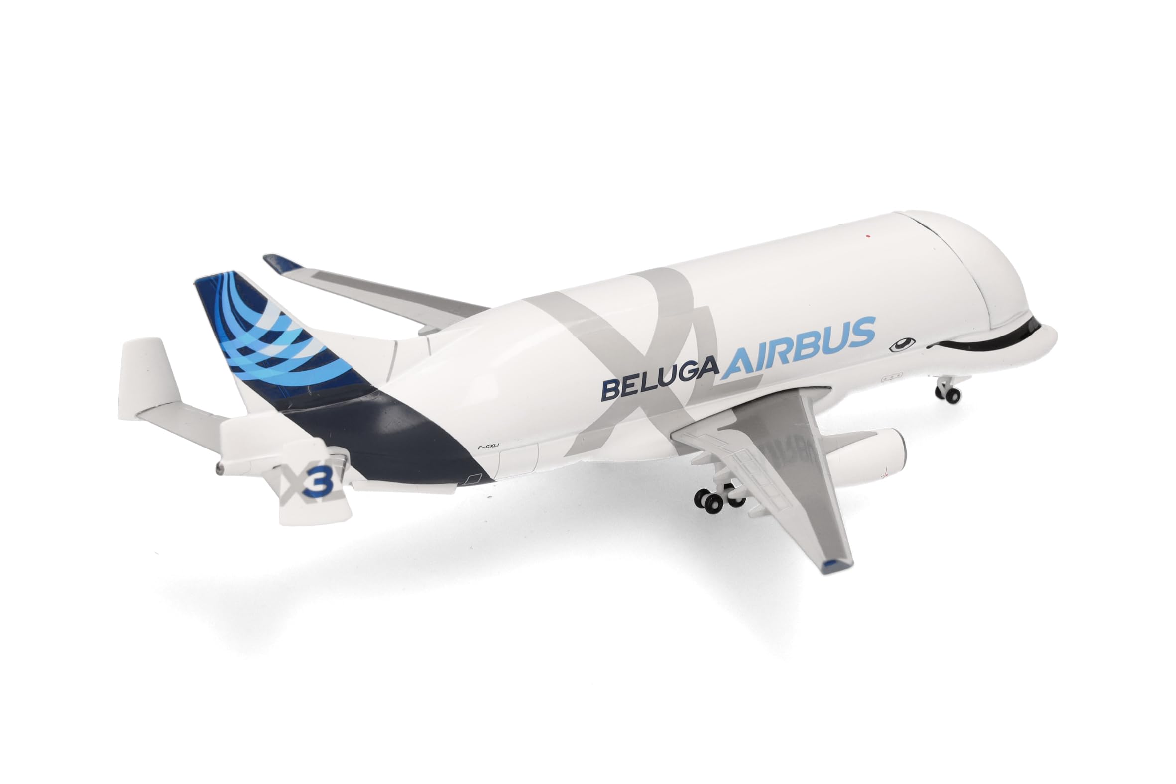 Herpa Modellflugzeug Airbus Industries BelugaXL - XL#3 - F-GXLI Miniatur im Maßstab 1:500, Sammlerstück, Flugzeug Modell ohne Standfuß, Metall