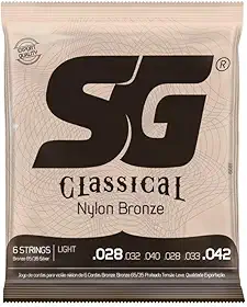 ENC. NYLON BRONZE 65 35/PRATA TENSAO LEVE P/VIOLAO