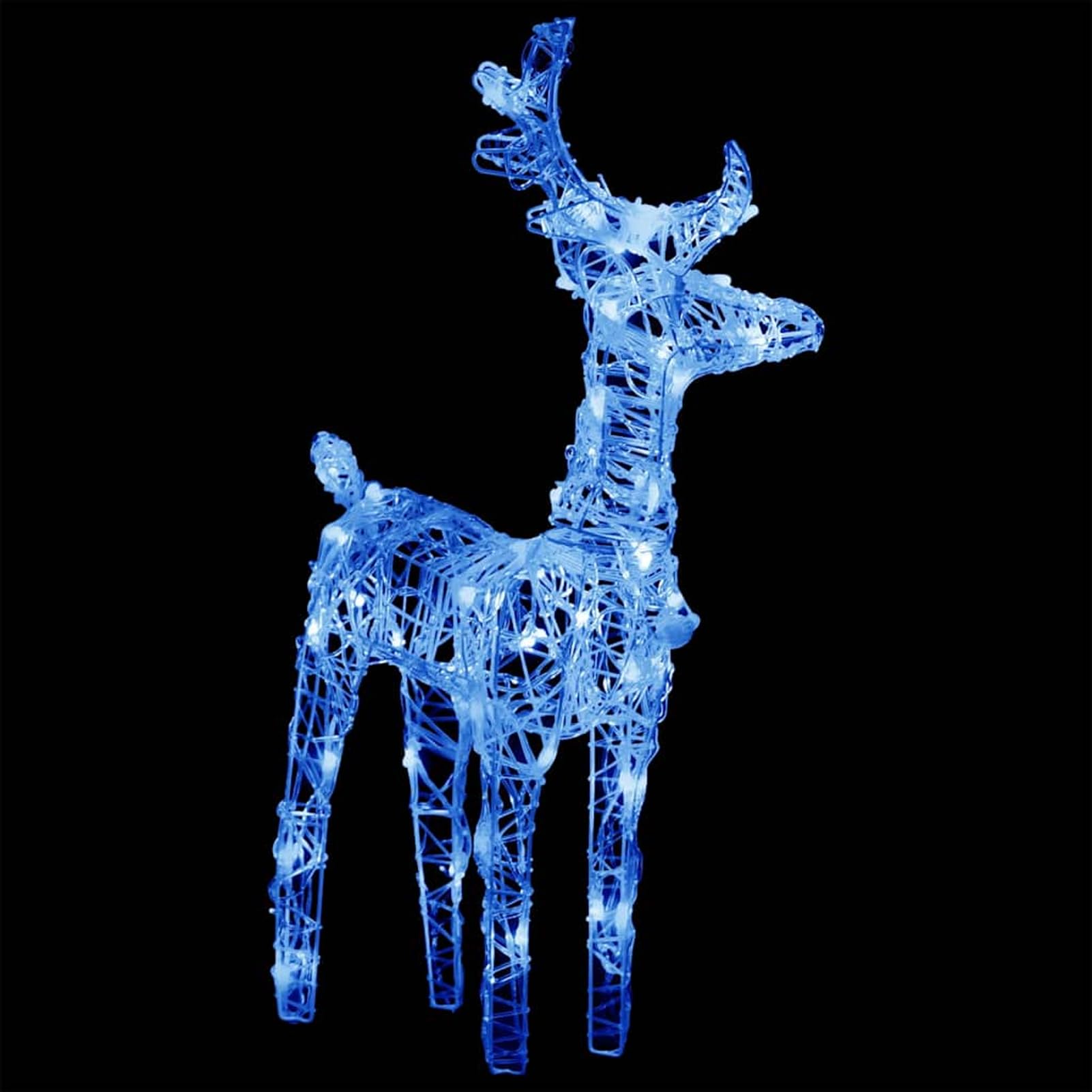 Gecheer Rentiere & Schlitten Weihnachtsdekoration 160 LEDs 130 cm Acryl, Weihnachtsdekoration für Weihnachtsmarkt Festliche Eventdekoration Garten Rasen Terrasse Vorgarten Fassade328520