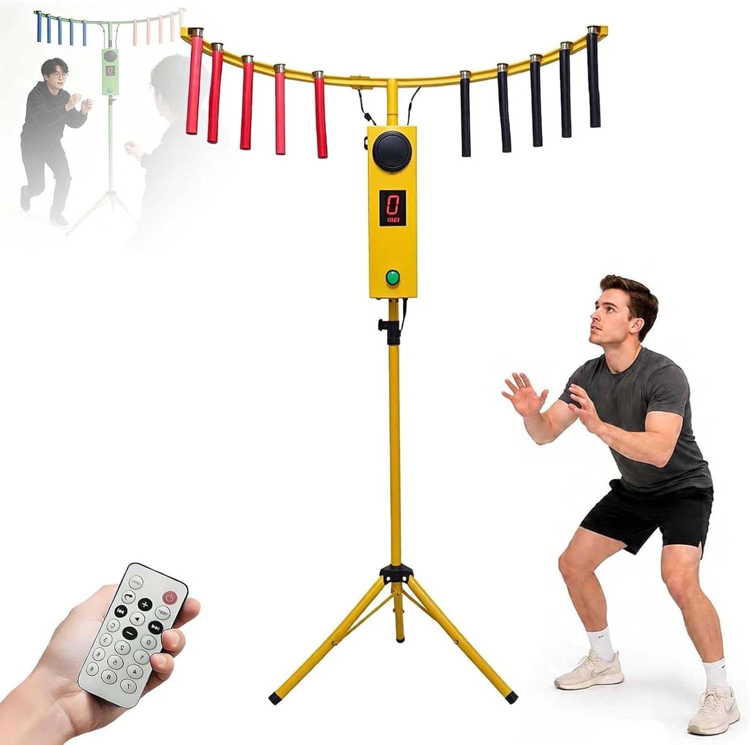 Catching Stick Arcade Game for Hand Eye Coordination Training Yellow