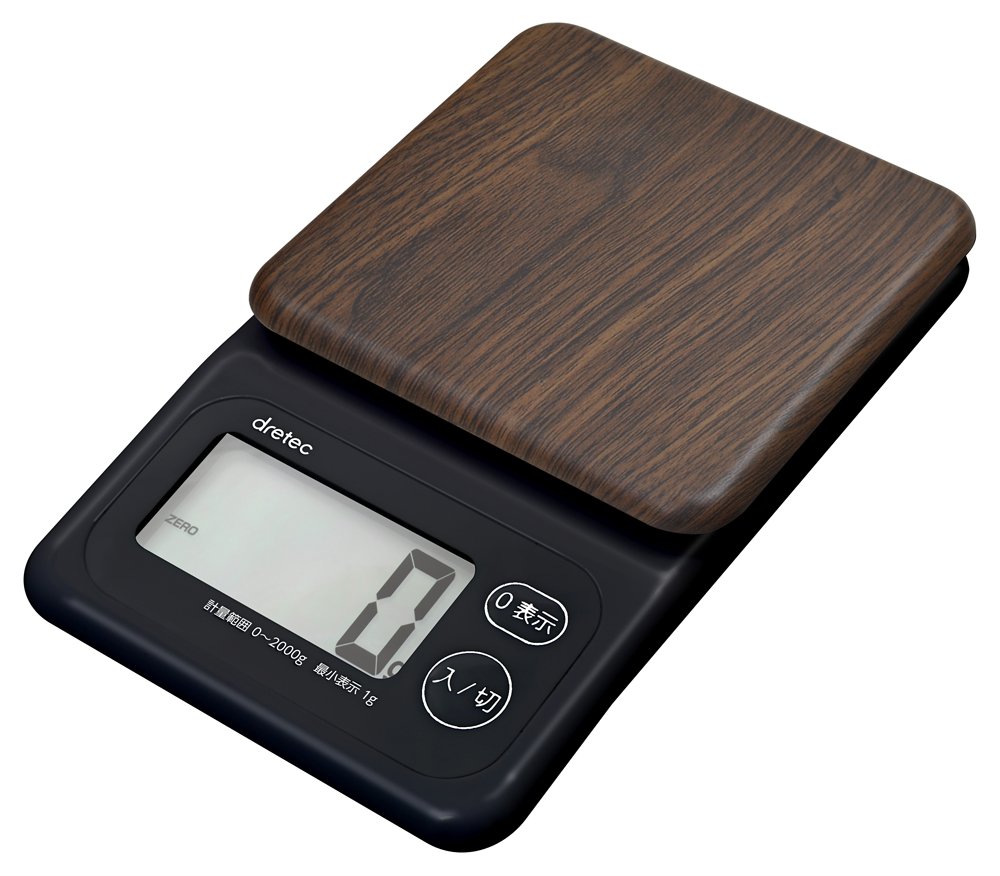 dretecKS-276DW Digital Scale with Large Screen, Easy to Read Diagonally, Forest 4.4 lbs (2 kg), Dark Wood