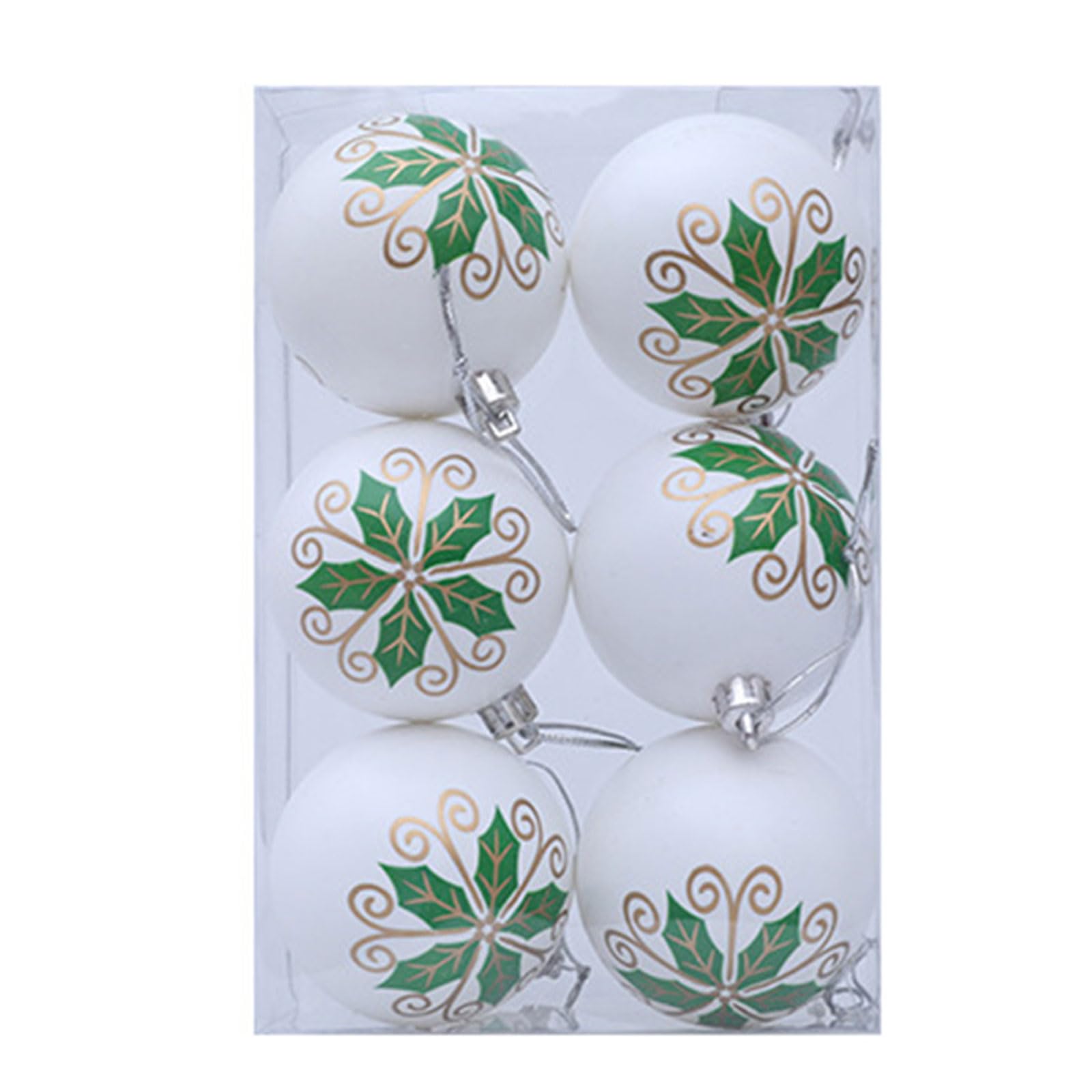 6Pcs Christmas Baubles for Christmas Tree Hanging Ball Ornament for Wedding Winter Holiday Party Table Centerpieces Holiday Ball Ornament