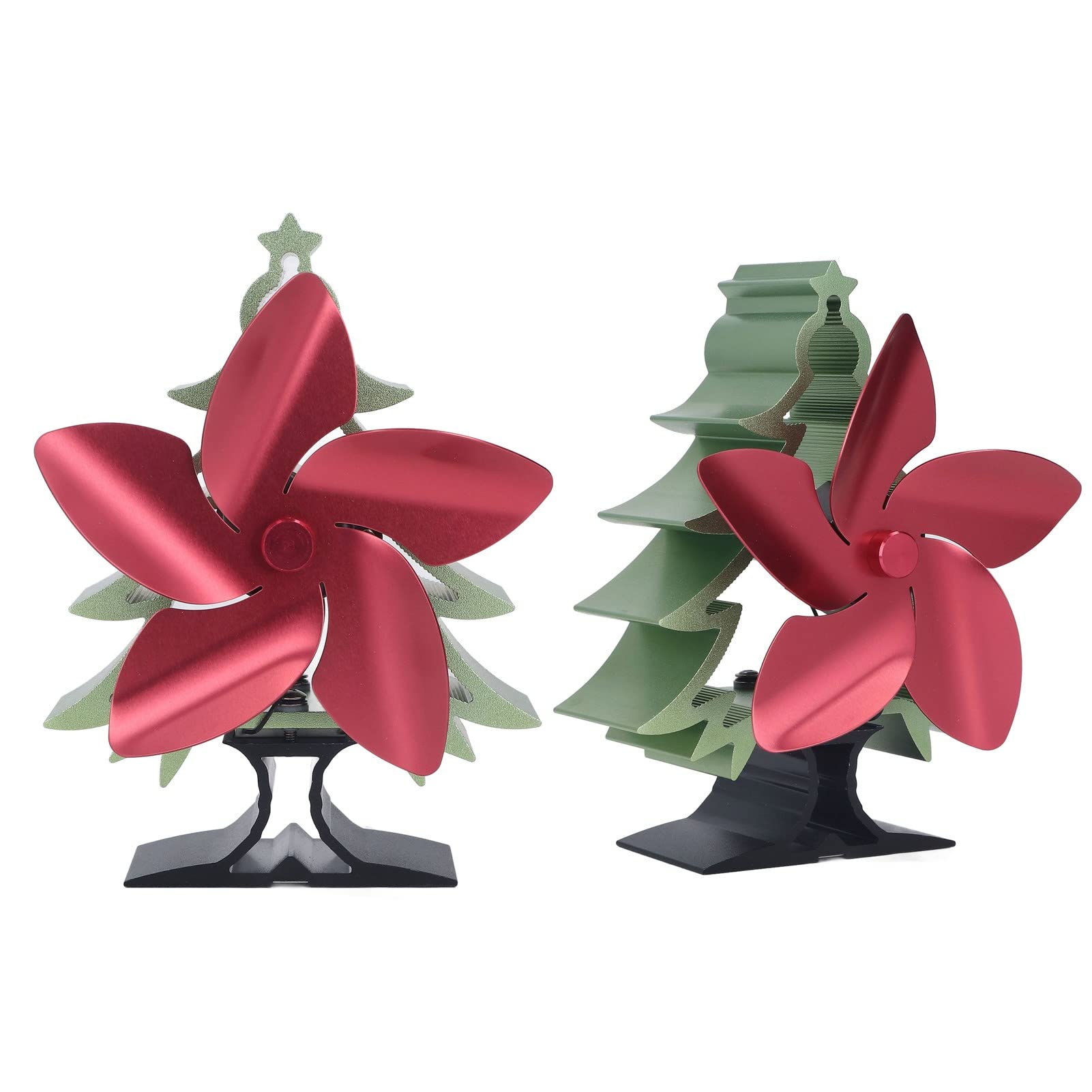 Fafeicy Ventilador para un Alto Rendimiento para una Mejor Circulación de Aire Caliente - Estilo de árbol de Navidad, Velocidad Ajustable - Ideal para Estufas de Pellets o Madera