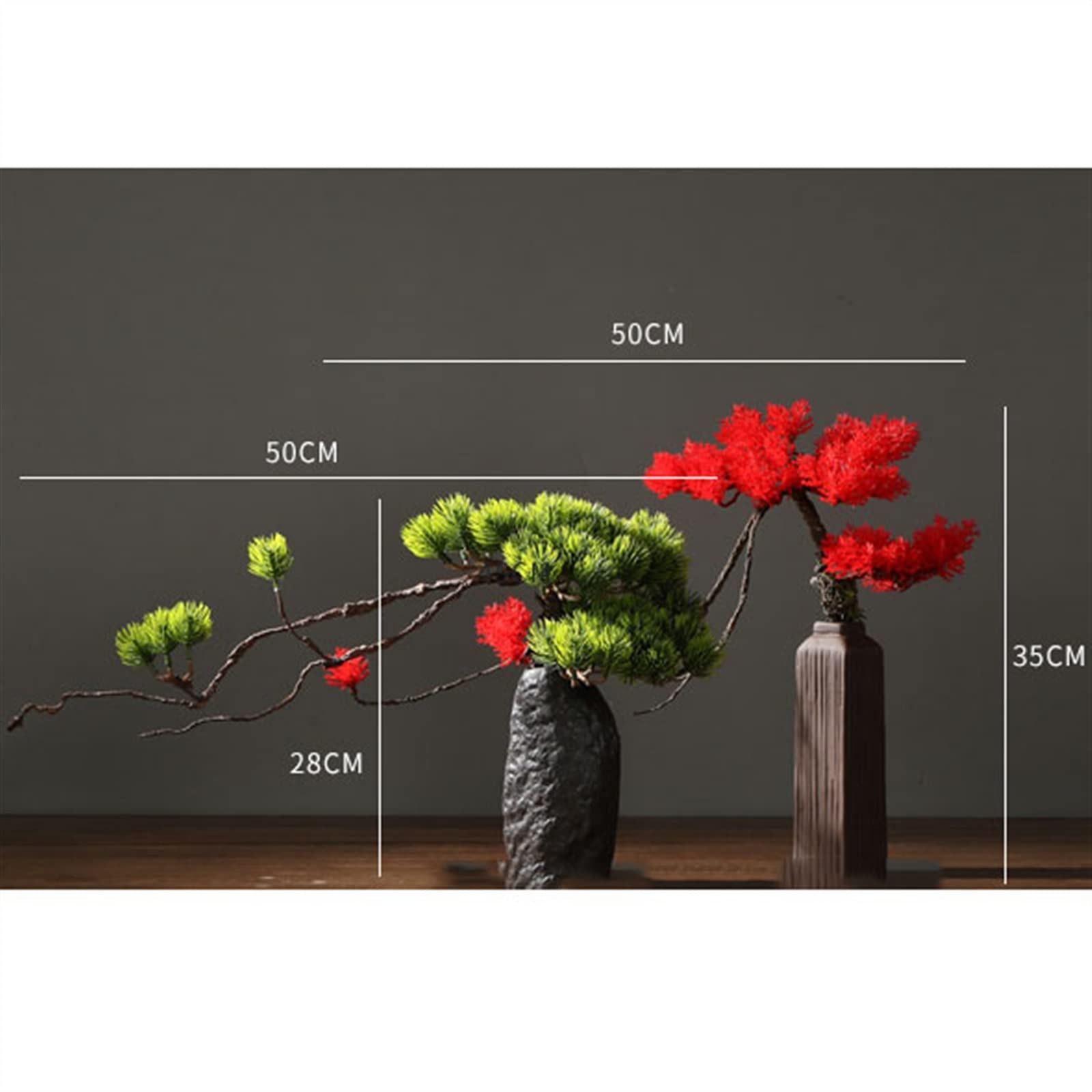 YXWYXWA Sztuczne drzewo bonsai sztuczne drzewo bonsai sosny, sztuczne biurko rośliny Wyświetlają fałszywe ozdoby doniczkowe z wazonem, japońska roślina cedrową do domu, dekoracja biurowa do dekoracji,