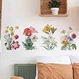 4Pcs/Set Flowers Decals Wall Stickers Waterproof Vinyl Murals