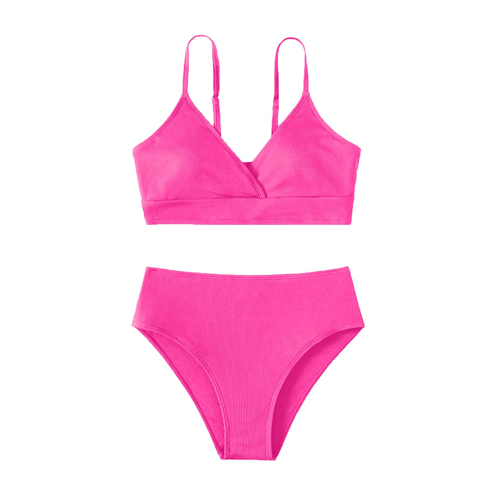 Genérico Bikini Niña Traje de baño de 3 Piezas para niña, Bikini sólido, Traje de baño, Calzoncillos para niñas Bikinis Niña