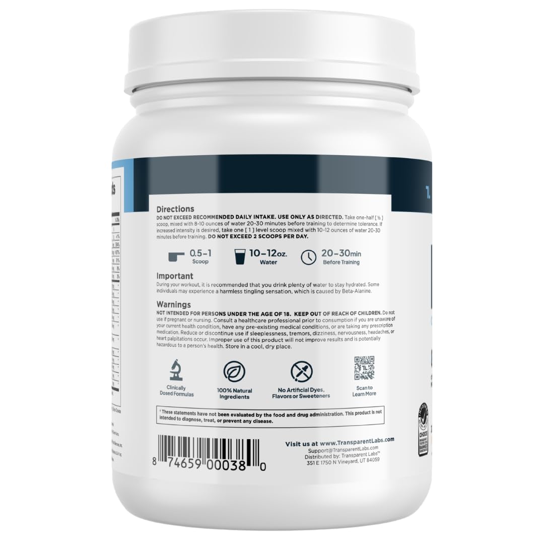 Transparent Labs Bulk Pre Workout Powder - 30 Servings, Pineapple Coconut — Amazon image 7