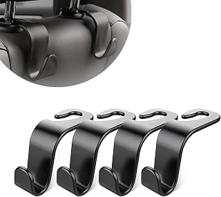 Car Hooks for Purses and Bags 4pcs Car Headrest Hook, Black Car Headrest Seat Hook Hidden Car Rear Seat Hanger Storage Hooks, Suitable for Hanging Handbags, Wallets Grocery Bags Cloth Kid's Toy Holder