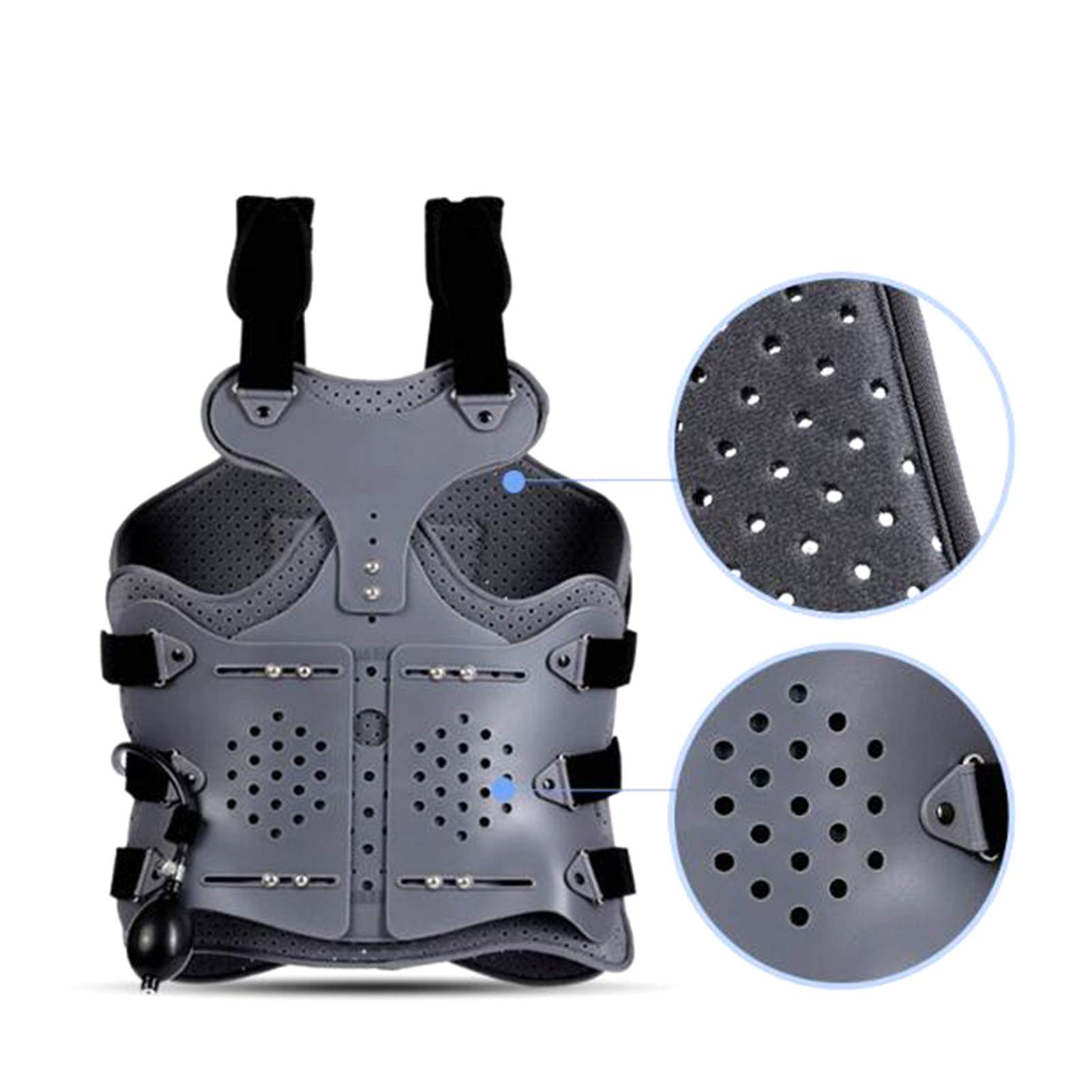 Soporte espinal toracolumbar fijo, soporte torácico de espalda completa - Alivio del dolor y enderezador para fracturas, posoperatorio, hernia discal, trauma espinal, escoliosis leve (gris2)