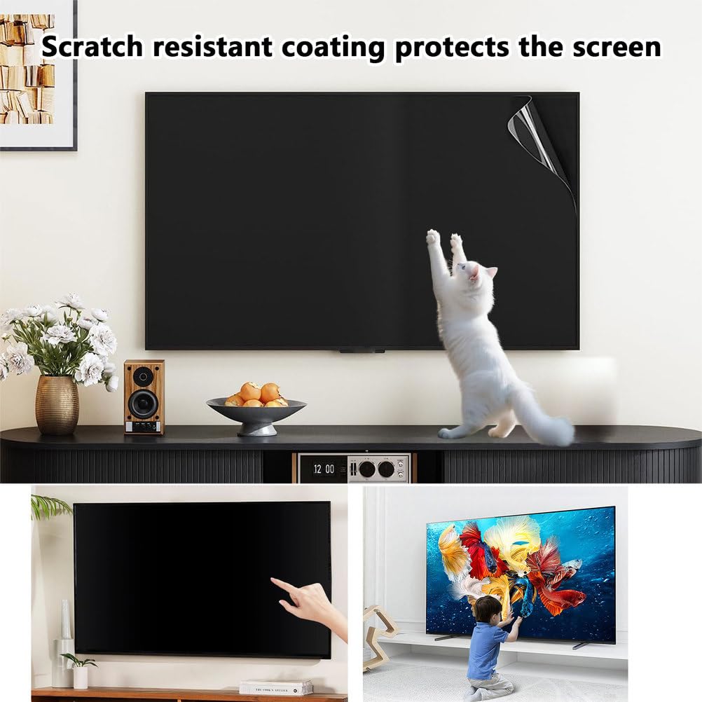 Protector De Pantalla Antirrojo De 86 Pulgadas, Mate Y Antirreflejos Lámina Que Filtra La Luz Azul Compatible Con Pantallas LCD, LED, OLED/QLED Y HDTV