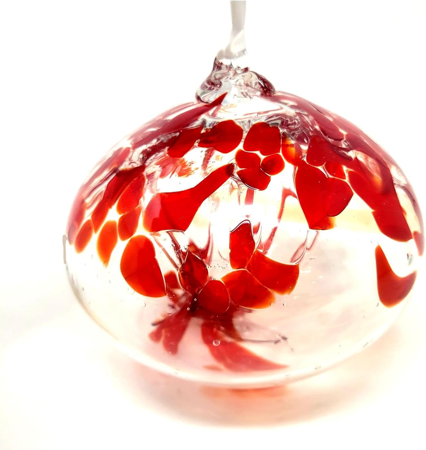 Aqua Tree of Life Glass Orb - Large 6 inch Hand Blown Globe Handmade Hanging Garden Gazing Ball Indoor Outdoor Home Décor