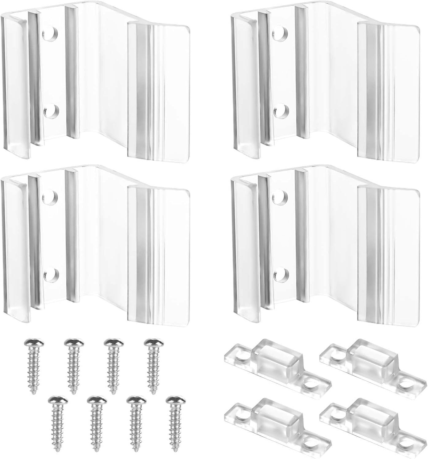 lasuroa 4pcs RV Sliding Mirrored Door Latches, RV Closet Door Latch with Fastener and Screw Door Latch Replacement for RV Camper Interior Hardware for Travel Camp Trip