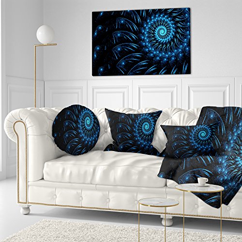 Designart Endless Spiral Snail Blue' Abstract Throw Lumbar Cushion Pillow Cover For Living Room, Sofa 12" X 20" #TOP1