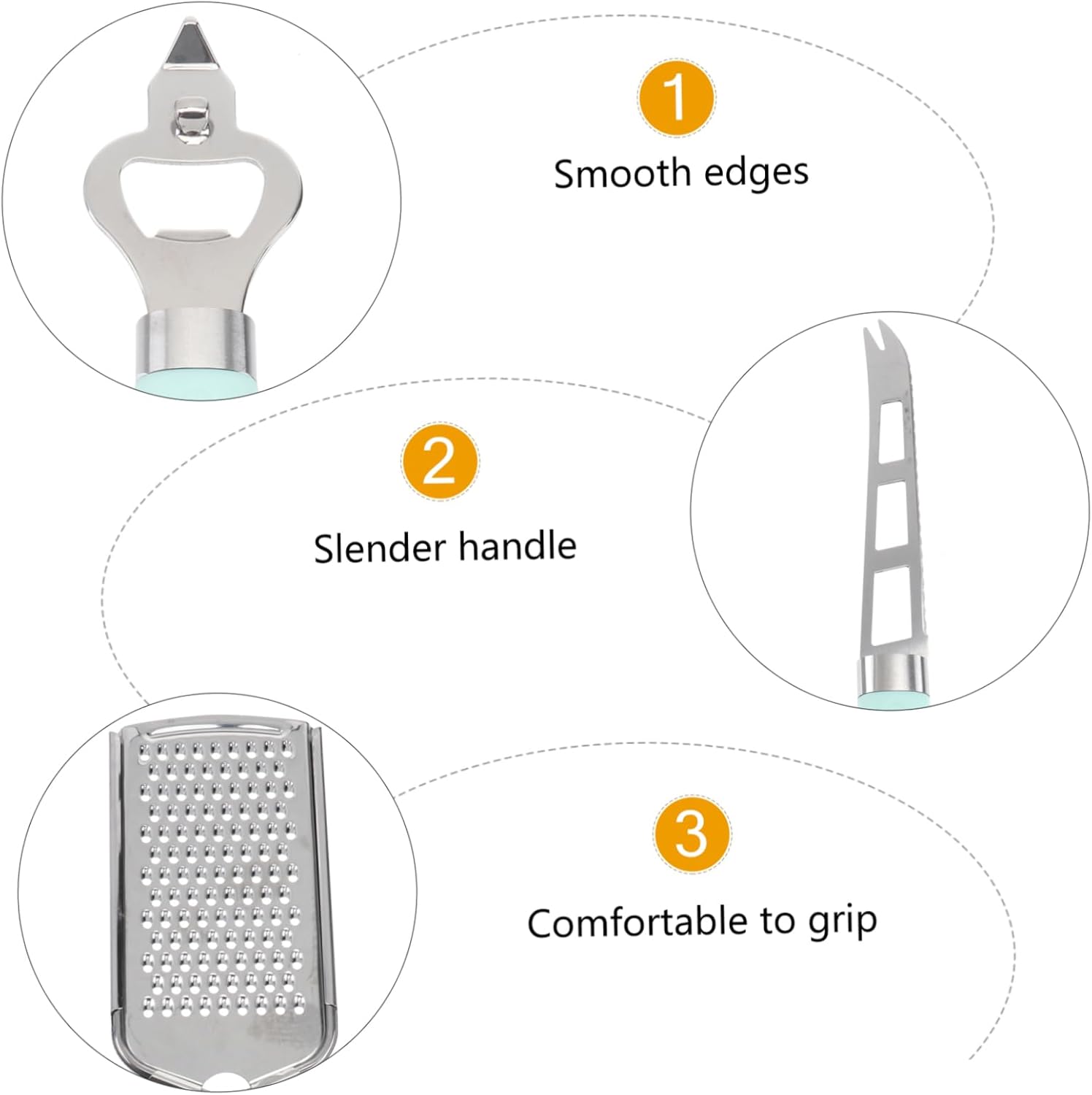 VOSAREA Plastic Handle Kitchen Utensil Set 9-Piece Non-Stick Stainless Steel Cooking Tools Food-Grade Gadgets for Family Cooking and Baking