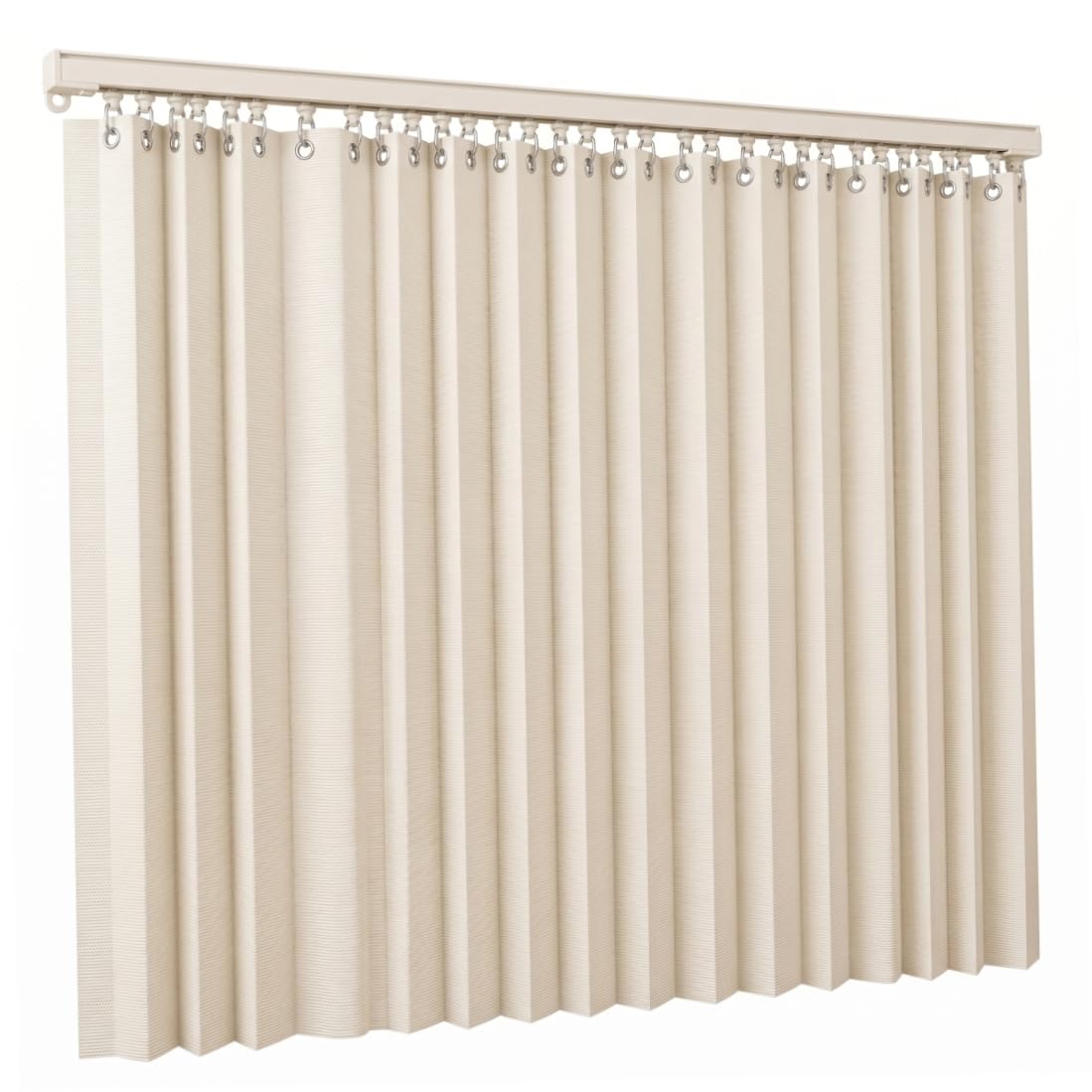 Rideaux d'armoire de cuisine beige avec piste adhésive sans perçage 31x50 pouces