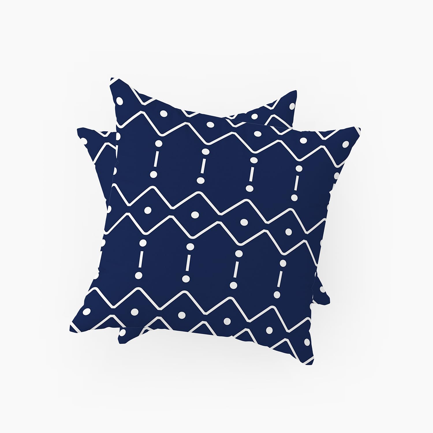 ggaimwf Geometric Pillow Cases 2 Pack Geometric Pattern Navy Blue Cushion Covers Abstract Pillow Covers Modern Cushions Covers for Sofa Living Room Home Decor Square Cushions 45x45cm - Image 2
