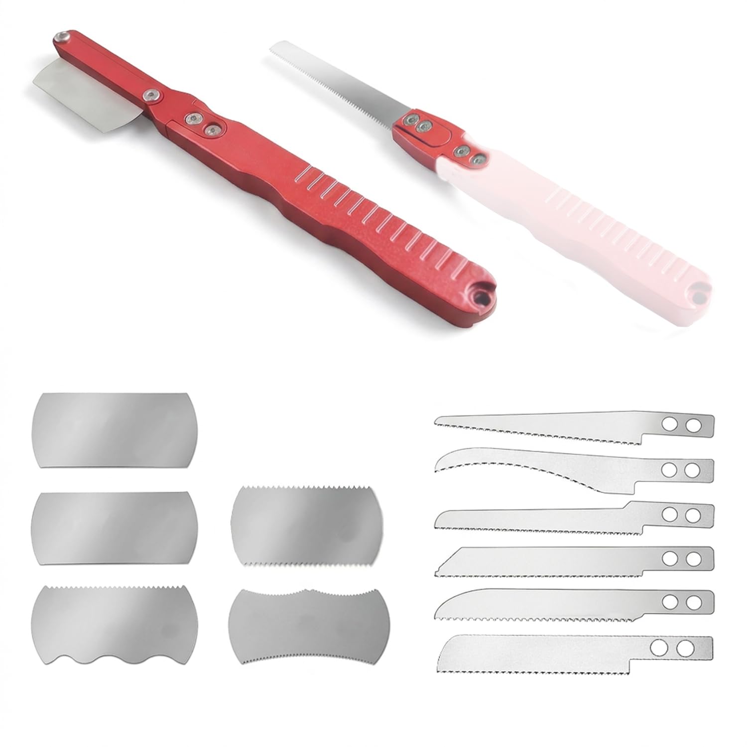 Magicrose 2-in-1 Precision Hand Saw Kit, Modular Hobby Saw Set with Universal Ergonomic Handle, 11 Interchangeable Saw Blades (5 Wide + 6 Narrow), Screw-Lock Design for Model Building, Woodworking