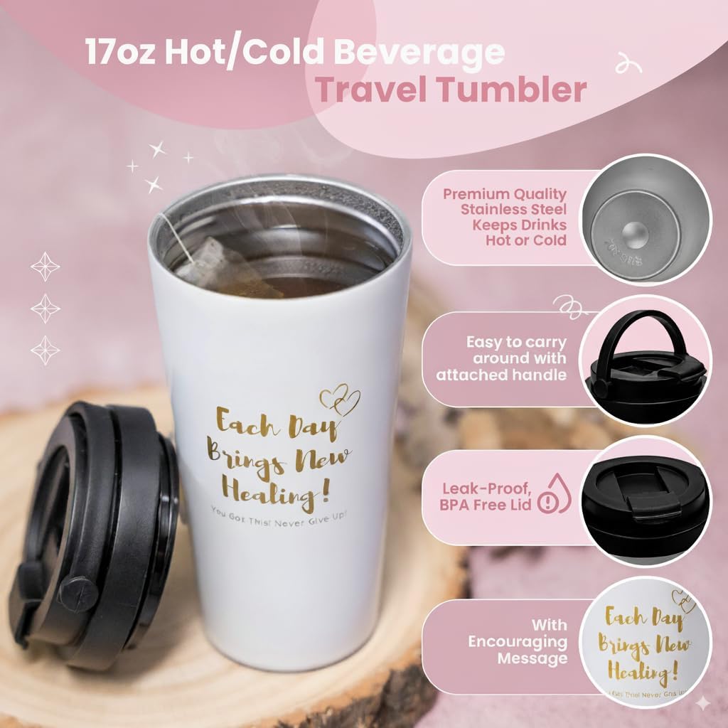 Chemo Care Package, Cancer Care Gifts for Women with Blanket, Socks, Journal, Tumbler (Pink) - Image 6