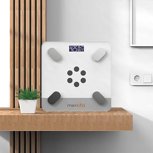 Miniatura 3 de MaxLife - Báscula inteligente para peso corporal, báscula digital de baño, báscula de baño con Bluetooth para pesaje de grasa corporal, monitor de
