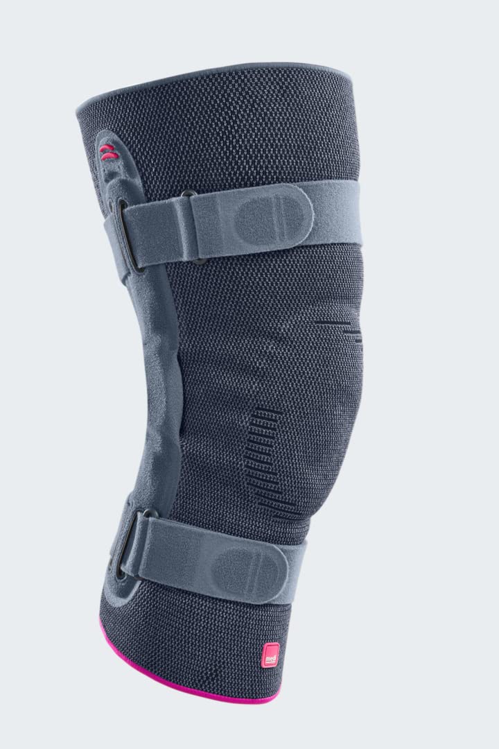 medi - Genumedi pro - Rodillera con rótula - Plata - Talla I - Rodillera para estabilización de la rodilla - Soporte de rodilla con correas - Vendaje de rodilla estabilizador