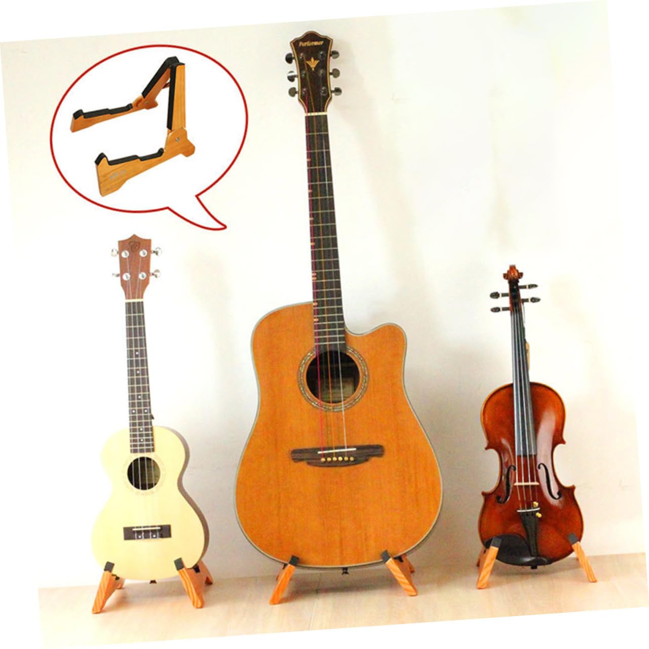 POPETPOP Supporto Staccabile Pieghevole Legno Portatile per e Chitarra Design Elettrica Violino per Casa e Negozio di Strumenti Musicali