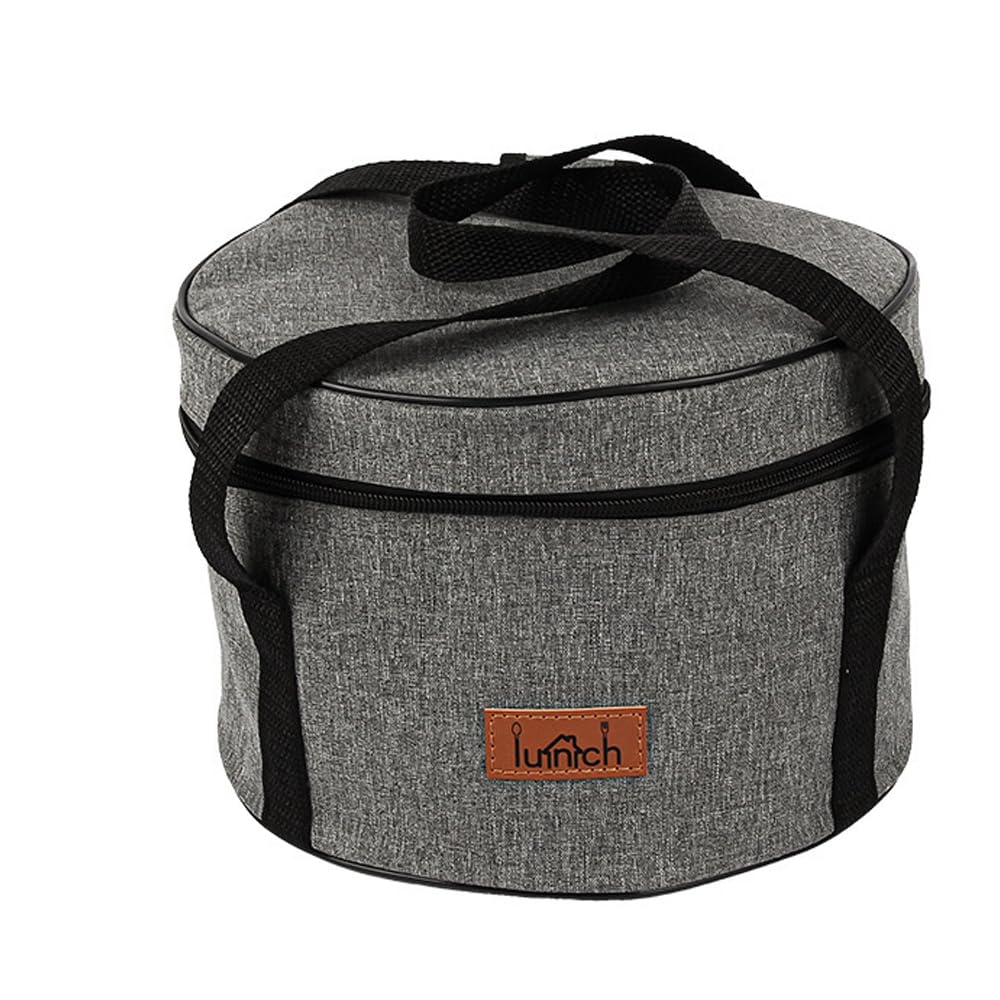 Hosoncovy Portable Camping Cookware Storage Bag Camping Cook Pot and Pan Storage Bag Travel Case Picnic Food Carrying Case Carrier Bag Camping Cooler Bag for Outdoor Camping (Grey)
