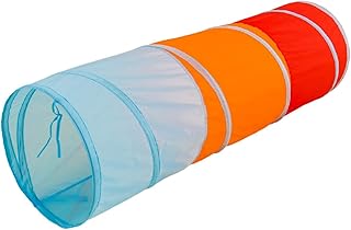 Colcolo Kids Tunnel Play Tent Infants Crawl Through Tunnel Foldable Crawling Tunnel Playhouse for Indoor and Outdoor Games Boys Girls, 1.5m Orange Red