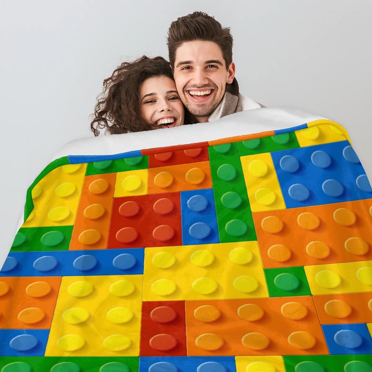 Colorful Building Blocks Kids Throw Blankets for Boys, Plush Toddler Blanket for Girls, Plush Fleece Blankets Warm Cozy Blanket for Couch Bedroom Sofa All Season 50 x 60''
