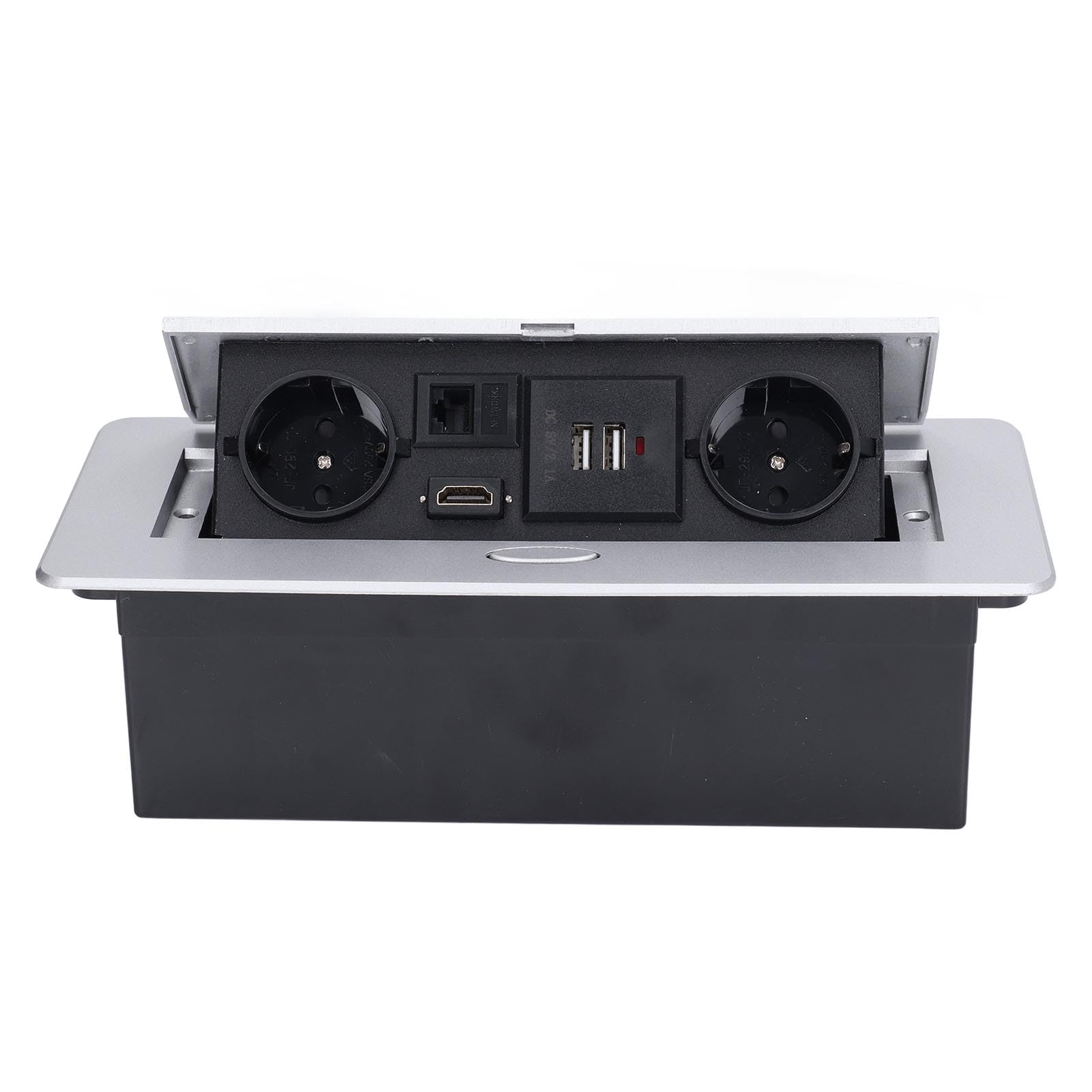Kikumi Enchufe de Escritorio, Regleta de Alimentación de 16A, Caja de Conexión de Mesa, USB Dual, Estándar de la UE, CA 250V, sin Soldadura, para Oficina