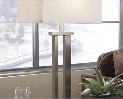 Miniatura 5 de Signature Design by Ashley Aniela - Lámpara de mesa minimalista, 2 unidades, 29.5 pulgadas, acabado plateado