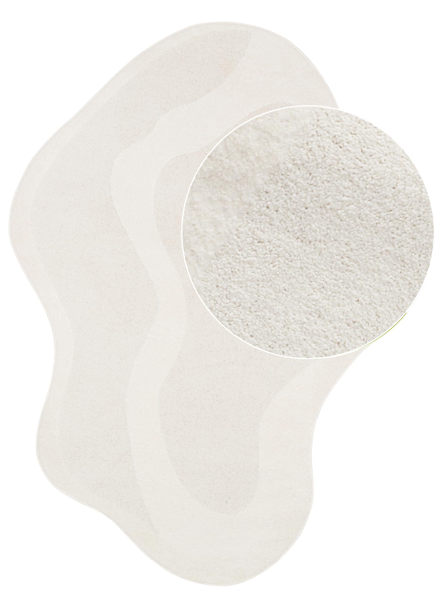 TAPISO Terra Teppich Kurzflor Creme Beige Weiß 200 x 300 cm | unregelmäßige Form geometrisch Muster 3D Effekt für Wohnzimmer & Schlafzimmer strapazierfähig pflegeleicht oeko-tex
