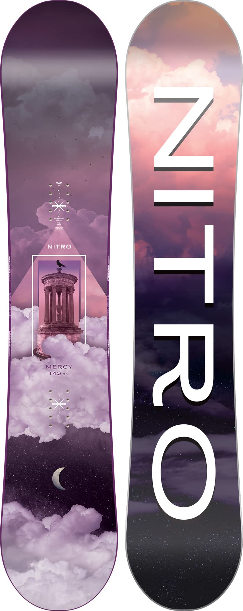 Nitro Snowboards Mercy BRD ´23 - Tavola All-Mountain da donna, doppia cam-out camber, Urban