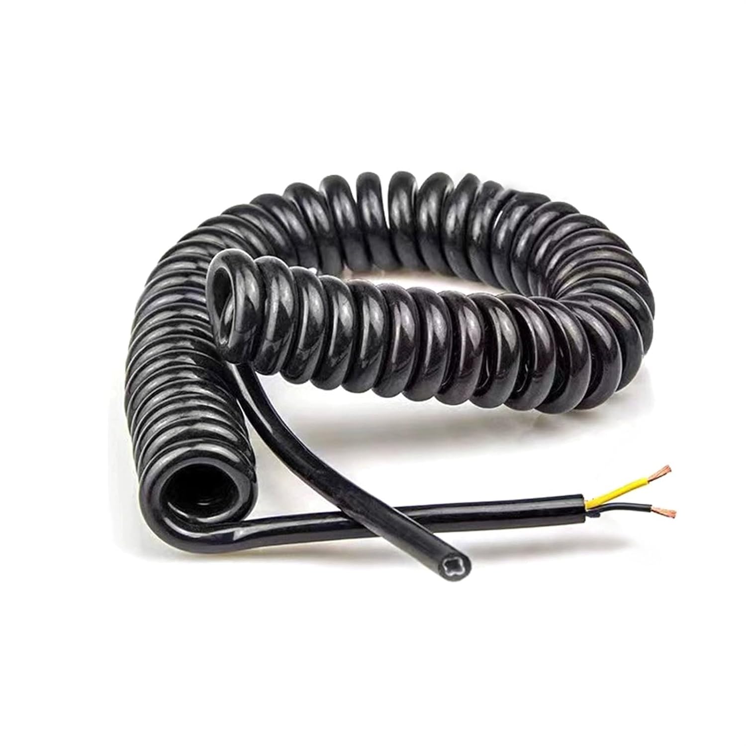 BDAYEK Spring Spiral Cable 2 Cores Spiral Expandable Wire 24AWG 20AWG 17AWG 14AWG Black Power Cord .5 Meters 7. Spring Telescopic Cable(2 core 17AWG,Line length 2.5meter)