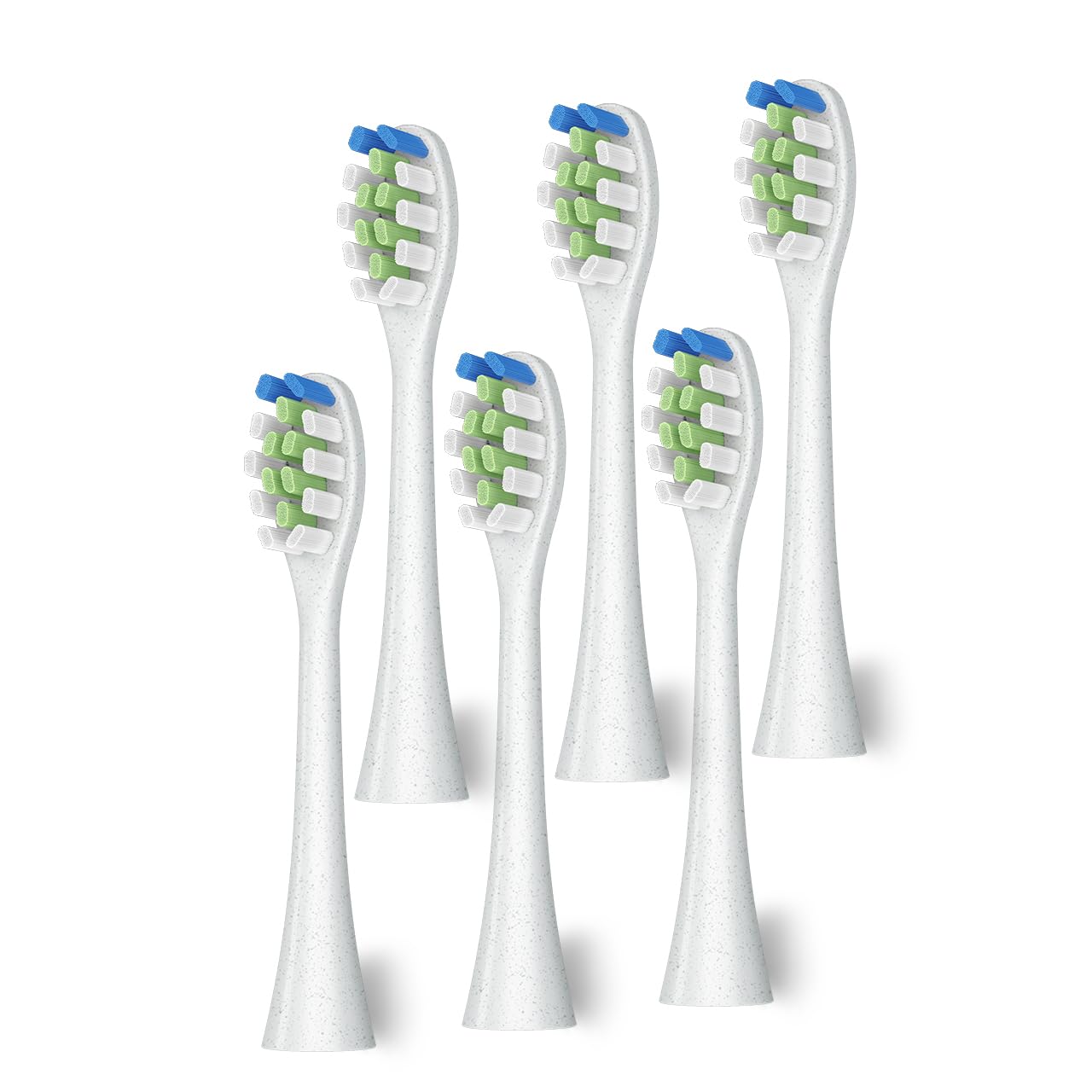 6 Pack Replacement Toothbrush Heads Compatible with Oclean Electric Toothbrushes, Eco-Friendly Biodegradable Brush Heads with Dupont Bristles & Colour-Fading Indicator, Grey
