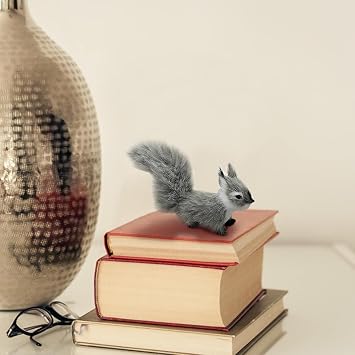 Grey 30cm Simulation Plush Squirrel Squirrel Stuffed Animals Plush Rabbit Soft for Gift Home Decor Place Table Ornament Room Decorations