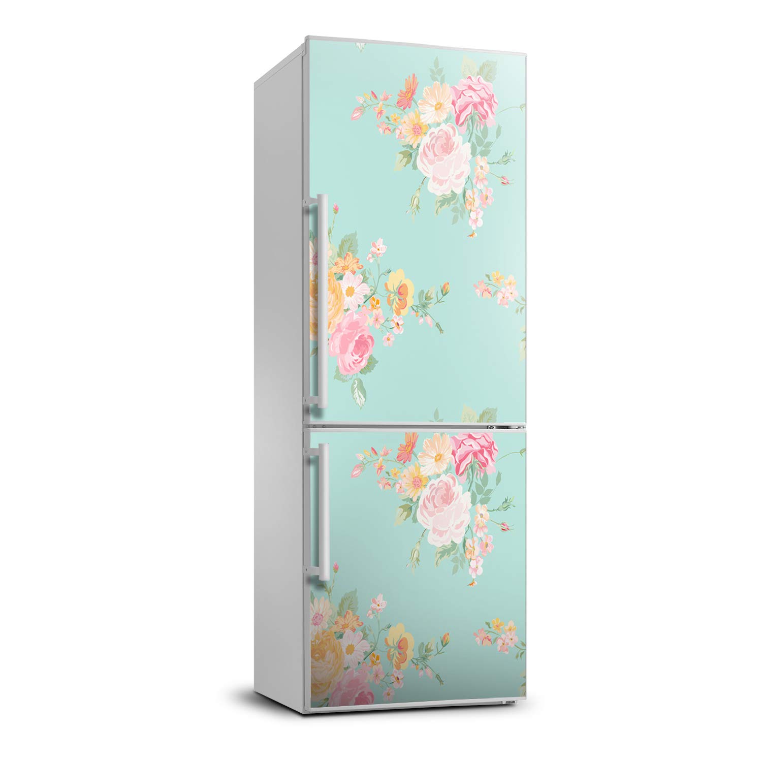 Vinilo para nevera 60x180 cm Tulup cubiertas adhesivas de flores decoración pared de cocina