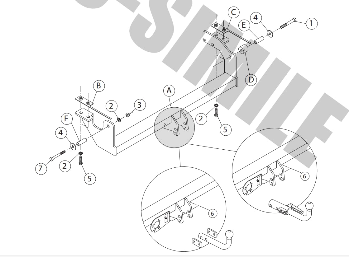 Umbra Rimorchi Towbar For Suzuki Jimny - Horizontal Detachable With 12N Wiring, 1998-2018 Models