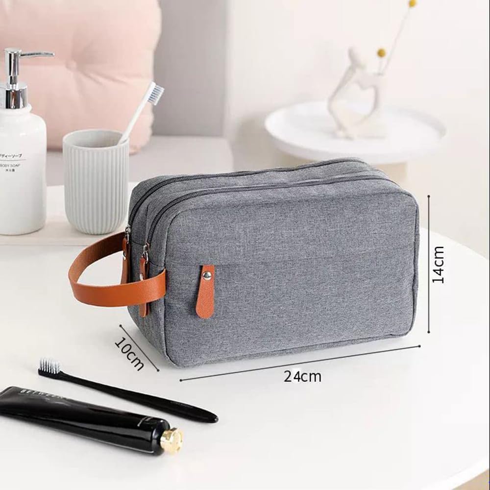 Toiletry Bag for Men, Travel Kit, Mens Travel Organizer Pouch- 24 x 10x 14 cm, 2. Grey, Travel Accessories