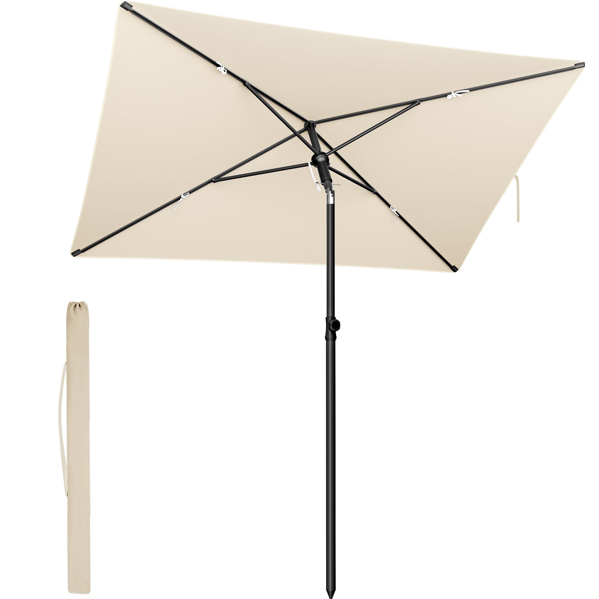 SONGMICS Patio Umbrella, Outdoor Umbrella Parasol, UPF 50+ Protection, Tilting Canopy, Garden Terrace Beach, Carrying Bag, Base Not Included image 7