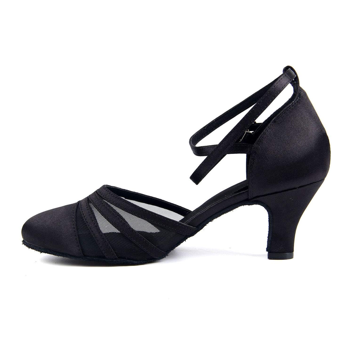 Frauen Ballsaal Satin Mesh Tanzschuhe Damen Party Social Salsa Jazz Tango benutzerdefinierte Ferse Tanzschuhe