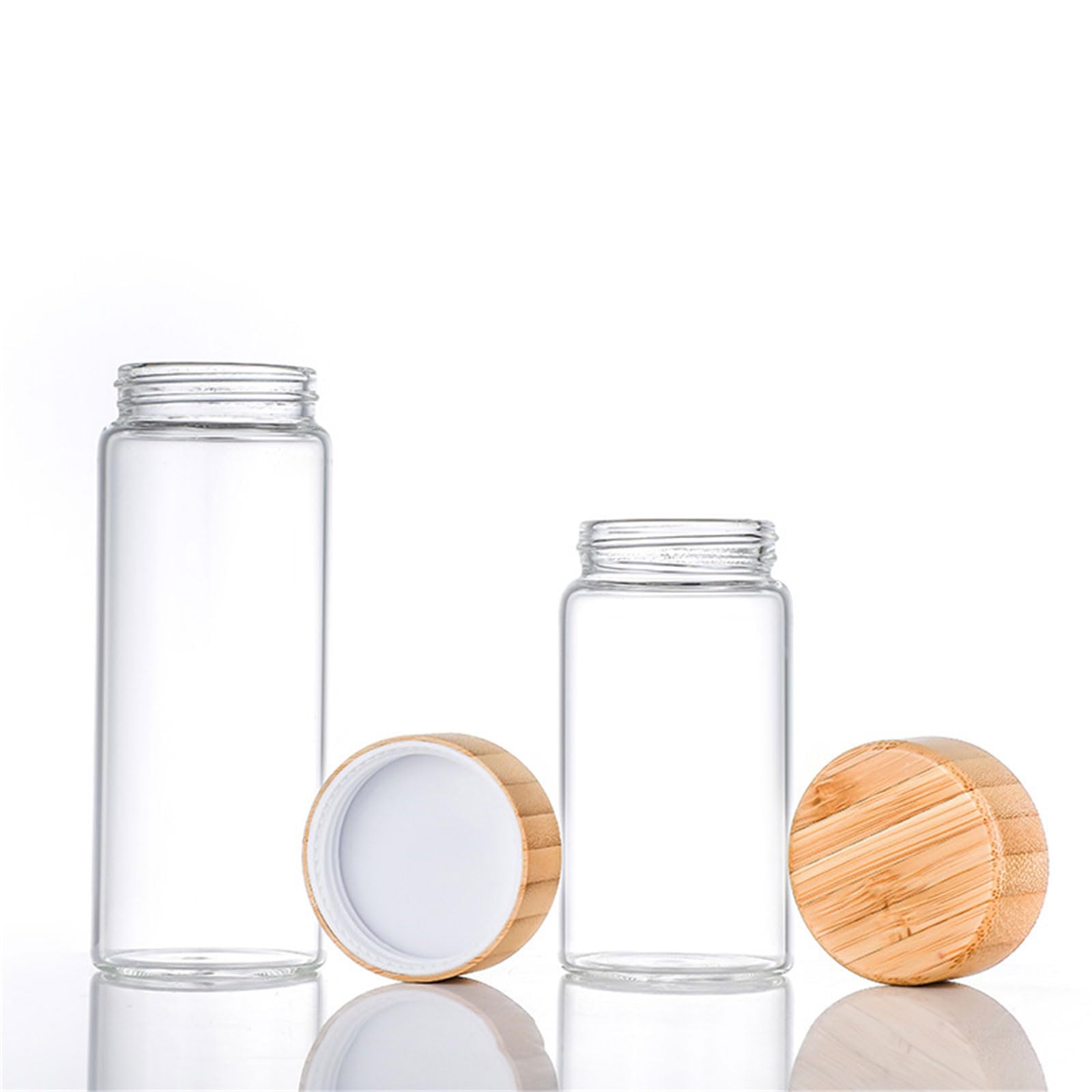 De 24 herméticos Multiusos, Recipiente de Vidrio Resistente con Cubiertas de bambú, diseños para Almacenamiento de Especias y condimentos, tarros de Especias