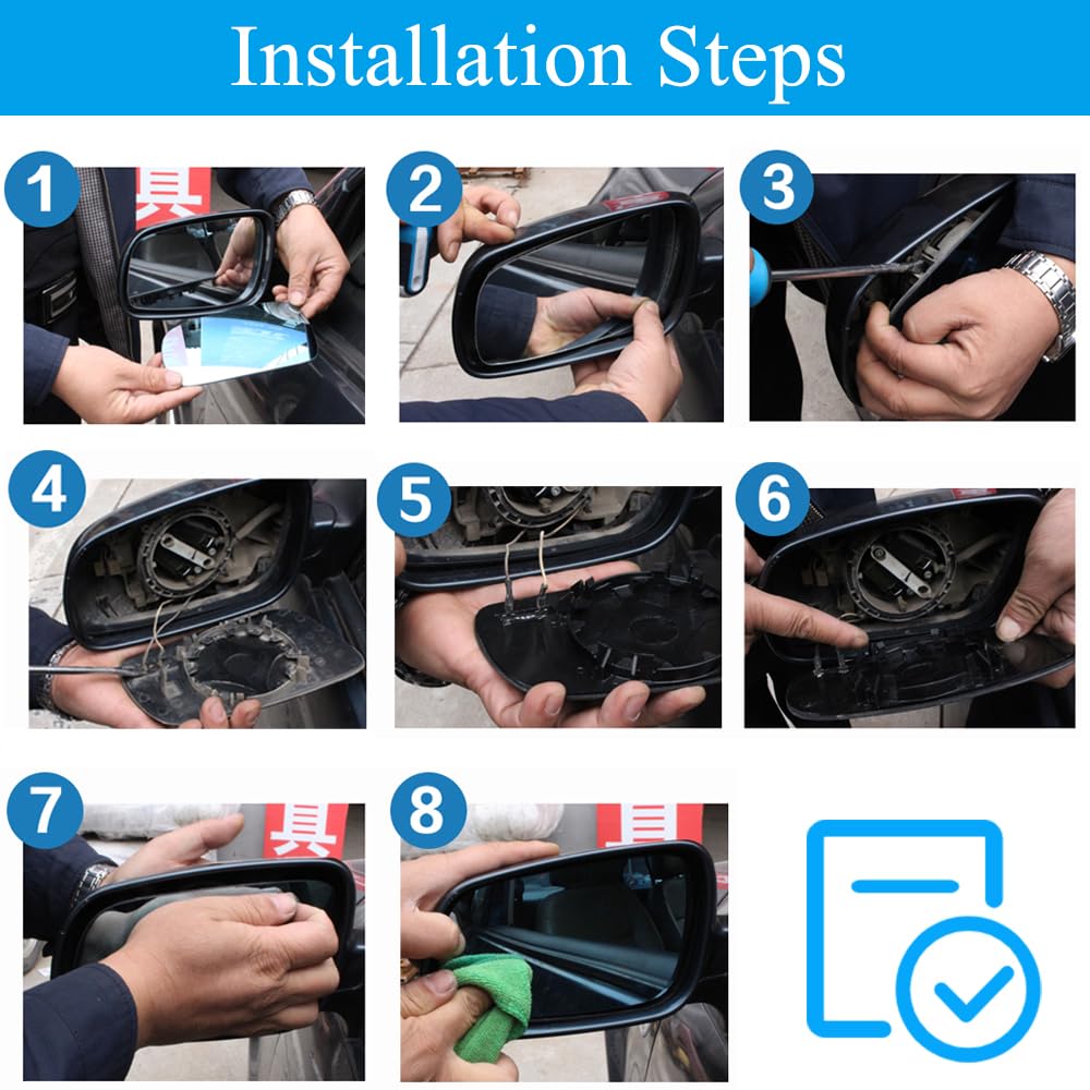 Vetro Specchietto Retrovisore Destro Riscaldabile - Compatibile Con Clio 3, Megane 2, Scenic 2 | Ricambio Specchio Esterno Auto