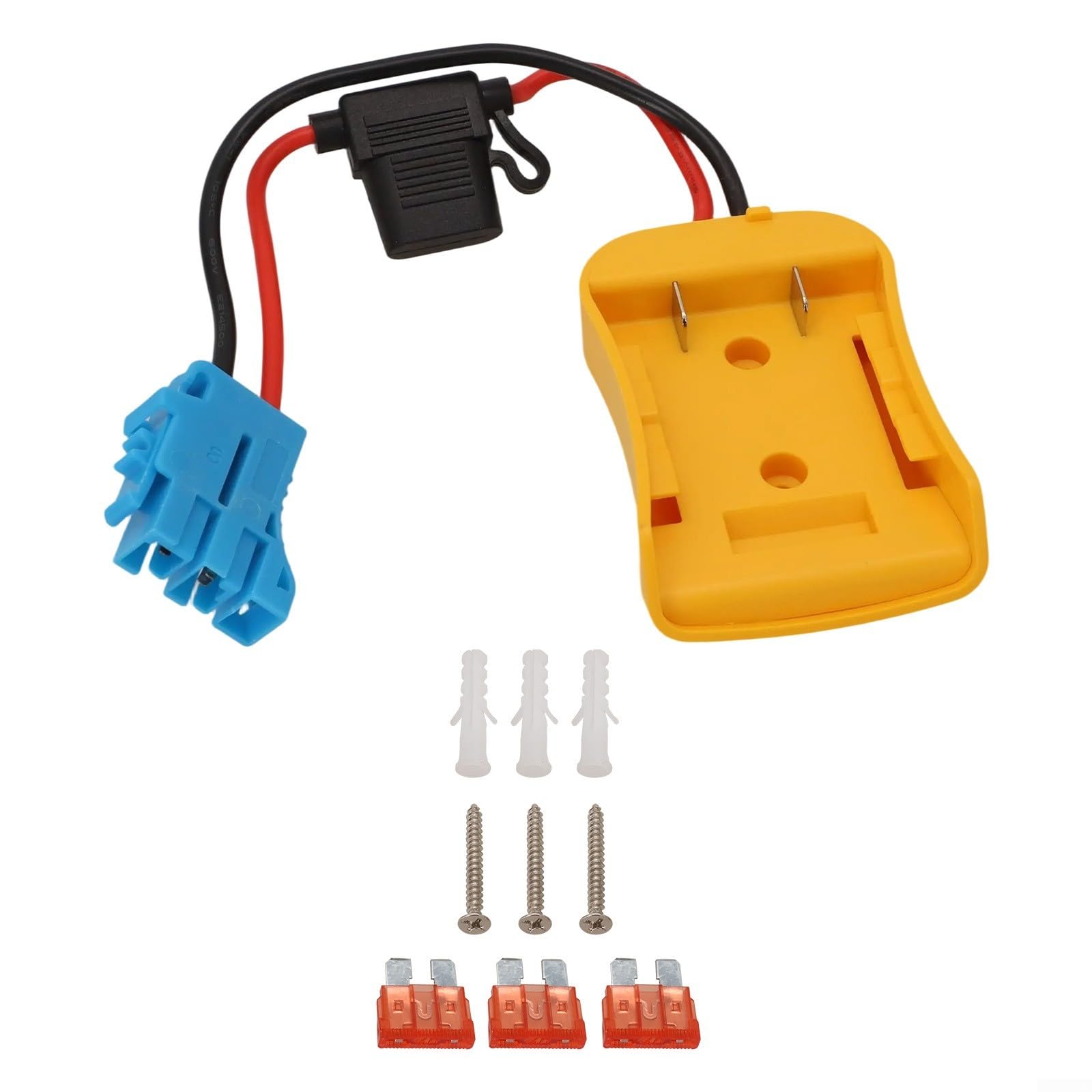 CYRENT Power-Wheel for battery Adapter, for battery Adapter for Dewalt's 20V Lithium with 12AWG Wire Connector for 12V Toys(blue)